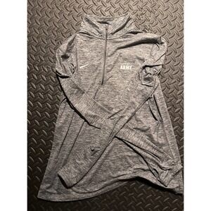 Nike Dri-FIT US Army Quarter Zip Pullover Heather Gray Womens XL Thumbholes
